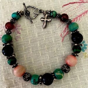 🩵🧡🖤🤎Semiprecious Beaded Bracelet Set